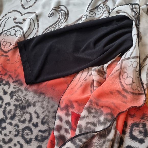 Vintage Victoria Chiffon Layered Poncho Style Floral Top - Picture 6 of 7